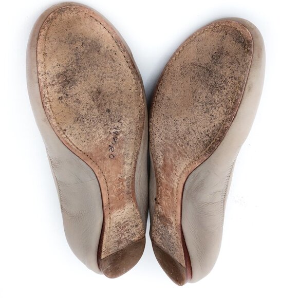 TORY BURCH Caroline 2 Leather Ballet Flats Gray - Picture 7 of 8